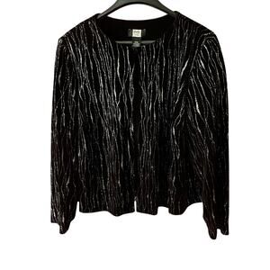 Studio 1940 Velvet Glitter Stripe Cardigan Jacket Black Plus 18/20W Vintage
